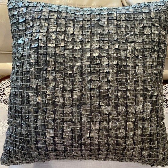 Accent pillow 14” x 14” With Hand Sewn Shells - Picture 6 of 6